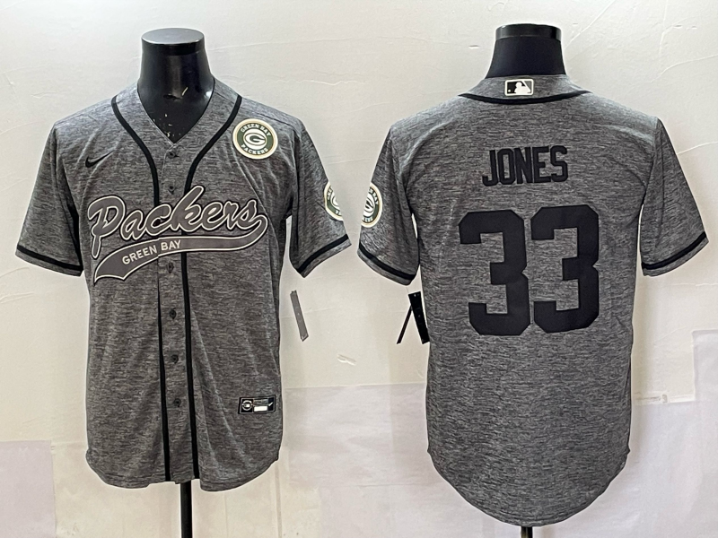 Men Green Bay Packers #33 Jones grey Nike NFL 2025 jersey 02-0